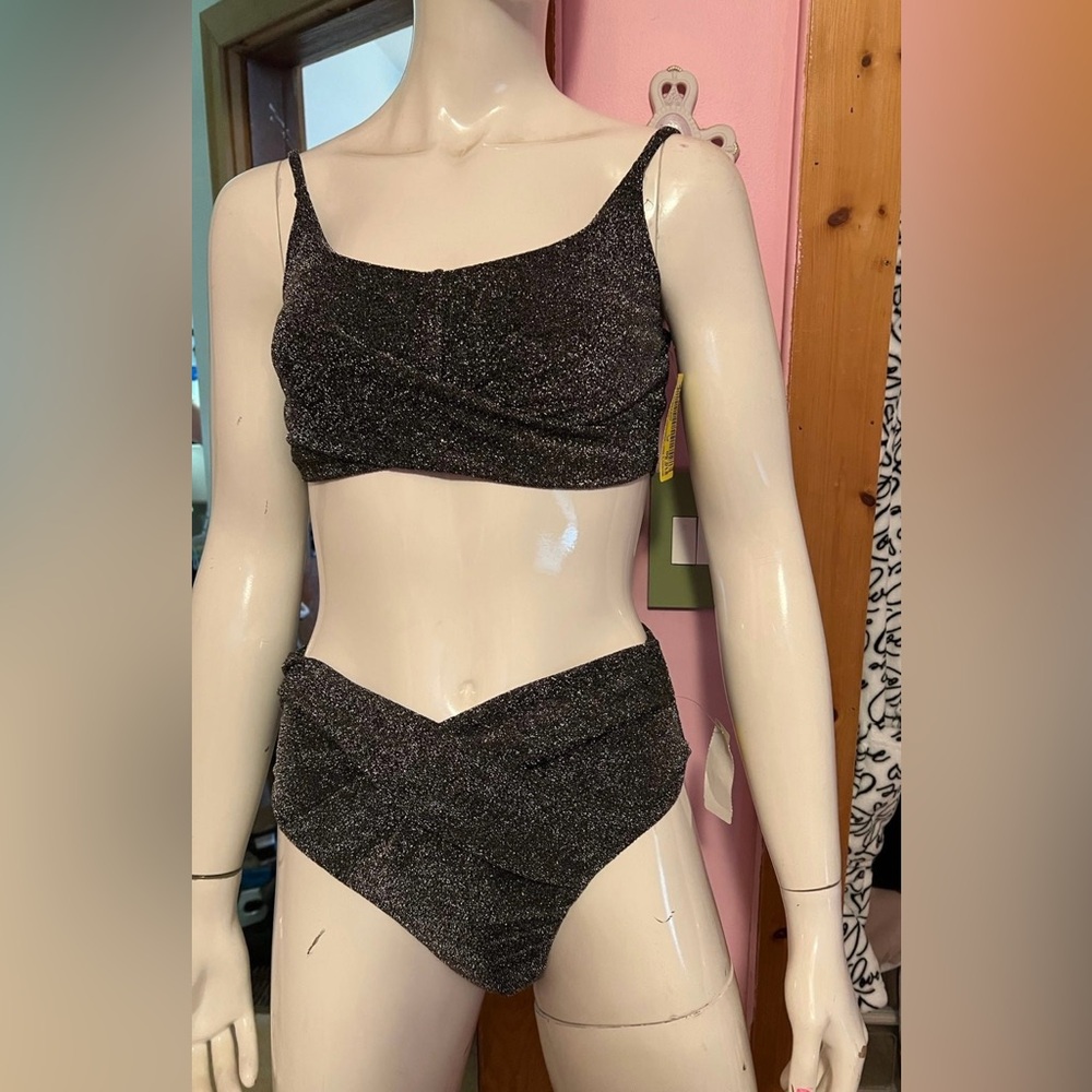 Sparkly Black Bikini Set
